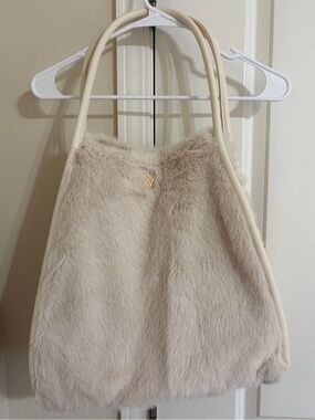 BRAND NEW Victoria’s Secret Cream Faux-Fur Tote Bag